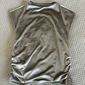 Abercrombie & Fitch Metallic Silver Sleeveless Blouse